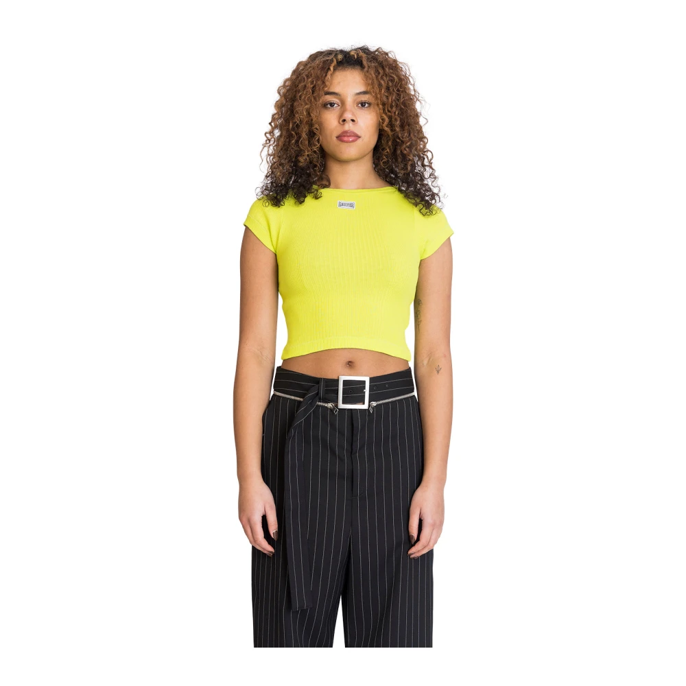 Jean Paul Gaultier Baby Crop Tee Green Dames