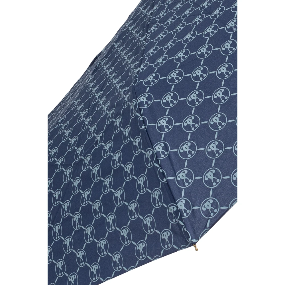Moschino Opvouwbare paraplu met logo Blue Unisex
