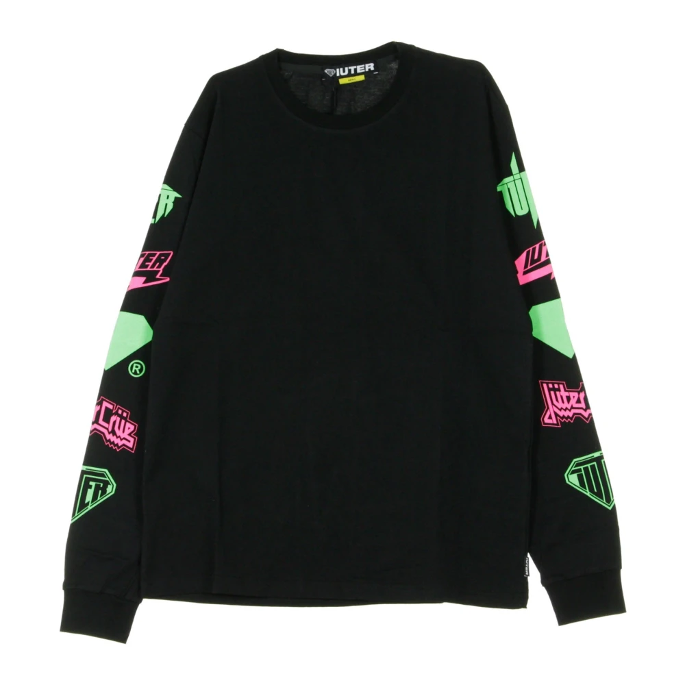 Iuter Zwarte longsleeve heren T-shirt Black Heren
