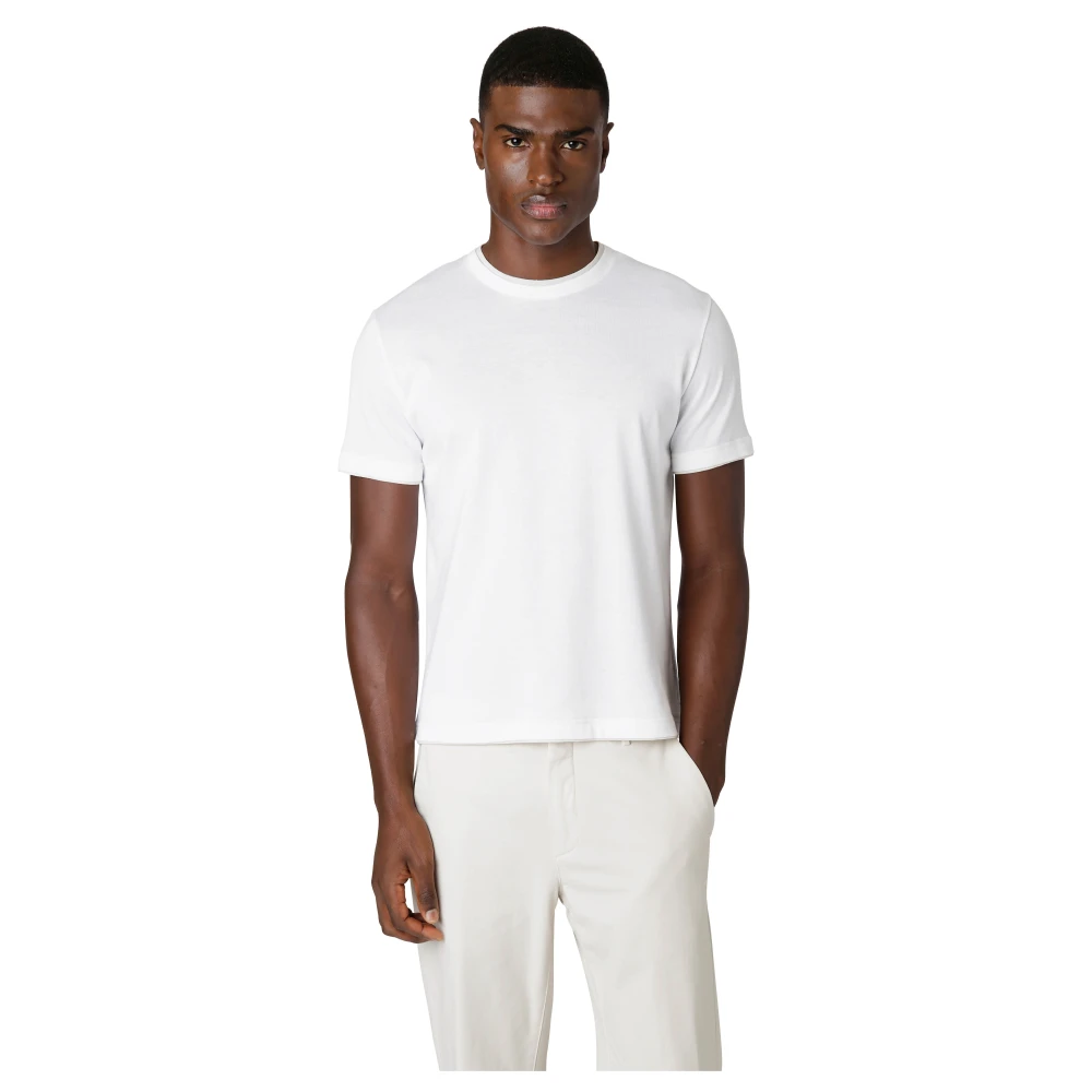 Eleventy Jersey Katoen Crewneck T-Shirt White Heren