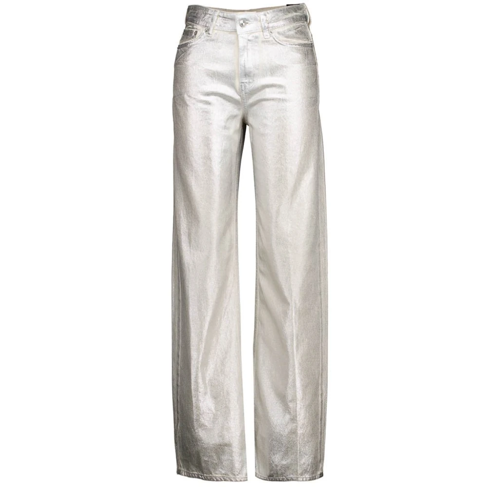Drykorn Wijde Metallic Jeans voor Dames Gray Dames