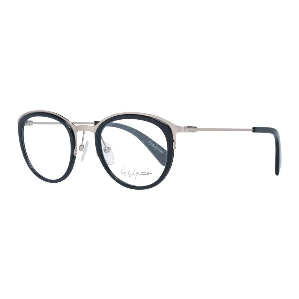 Yohji Yamamoto Zwarte Ronde Optische Monturen Black Unisex