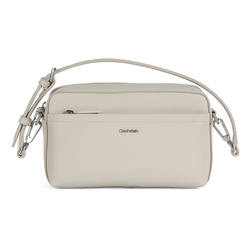 Calvin Klein Schoudertas van imitatieleer met logoplaat White Dames