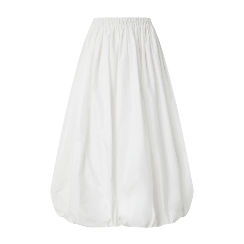 Pinko Women's White Elastic Waist Skirt - Midi Skirts - M - Skirts