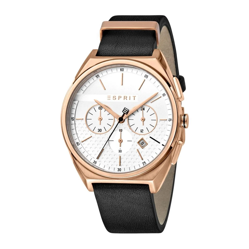 Rosa Lær Quartz Analog Klokke