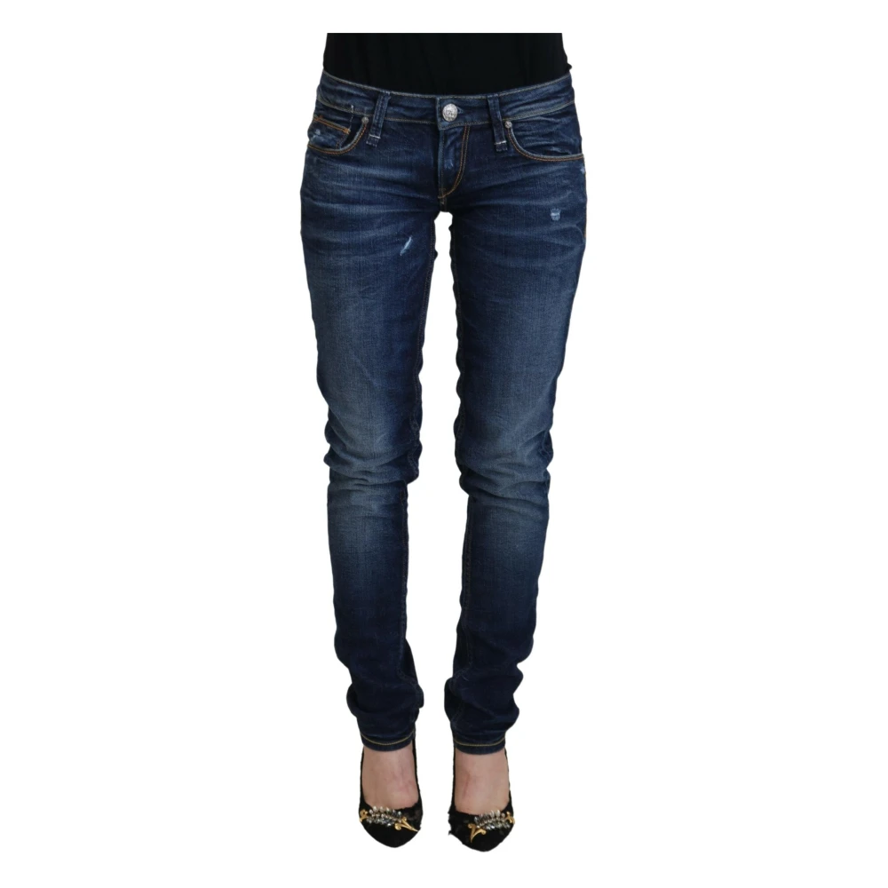 Acht Donna Blu Pantaloni Denim A Vita Bassa