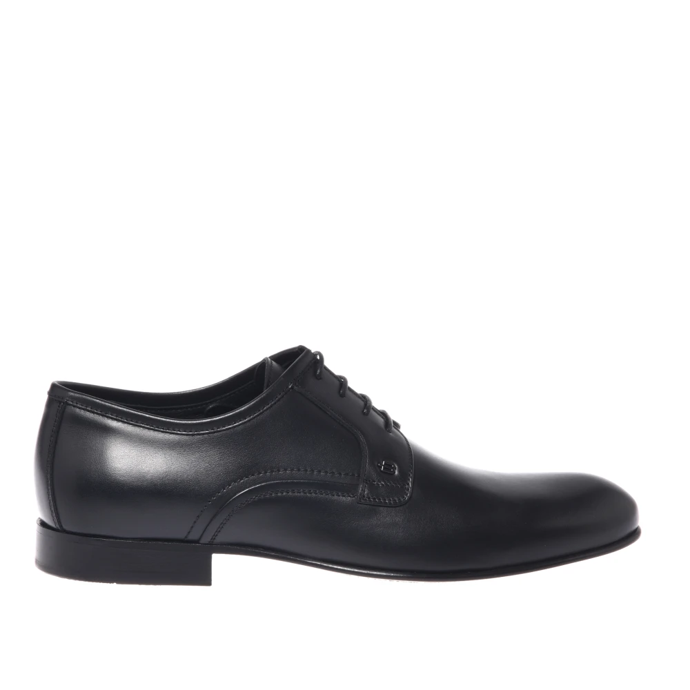 Baldinini Mannelijk Zwart Schoenen Heren, 42 1/2 Eu, Leer, Leren Veterschoenen