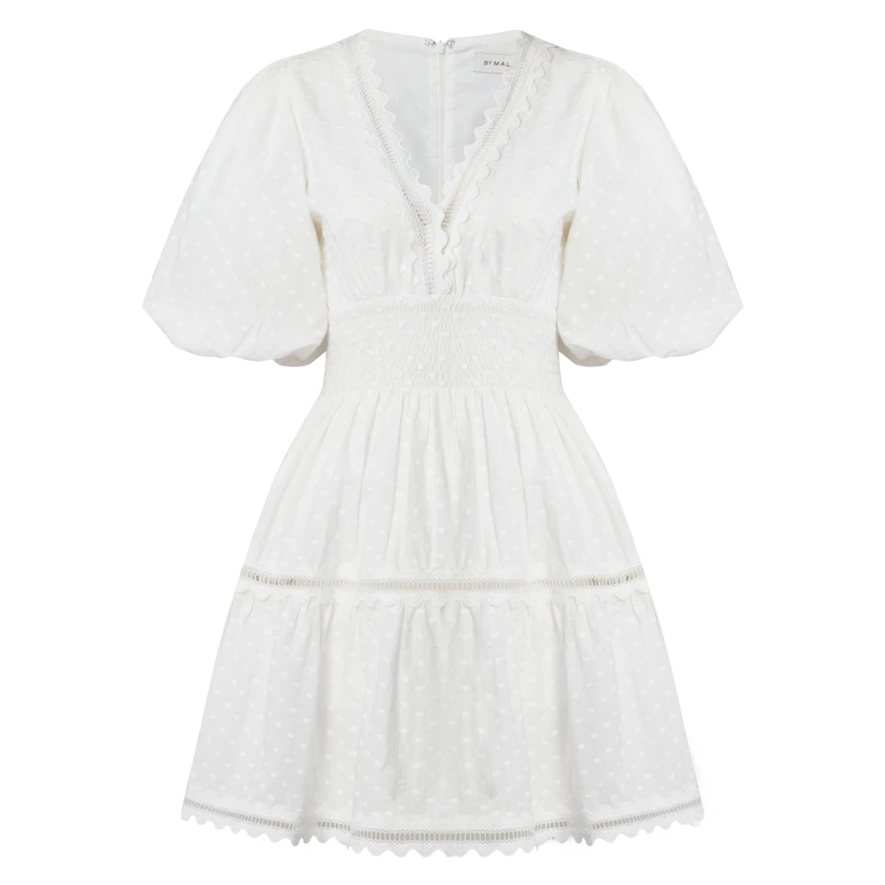 Elvira V-Neck Mini Dress - White