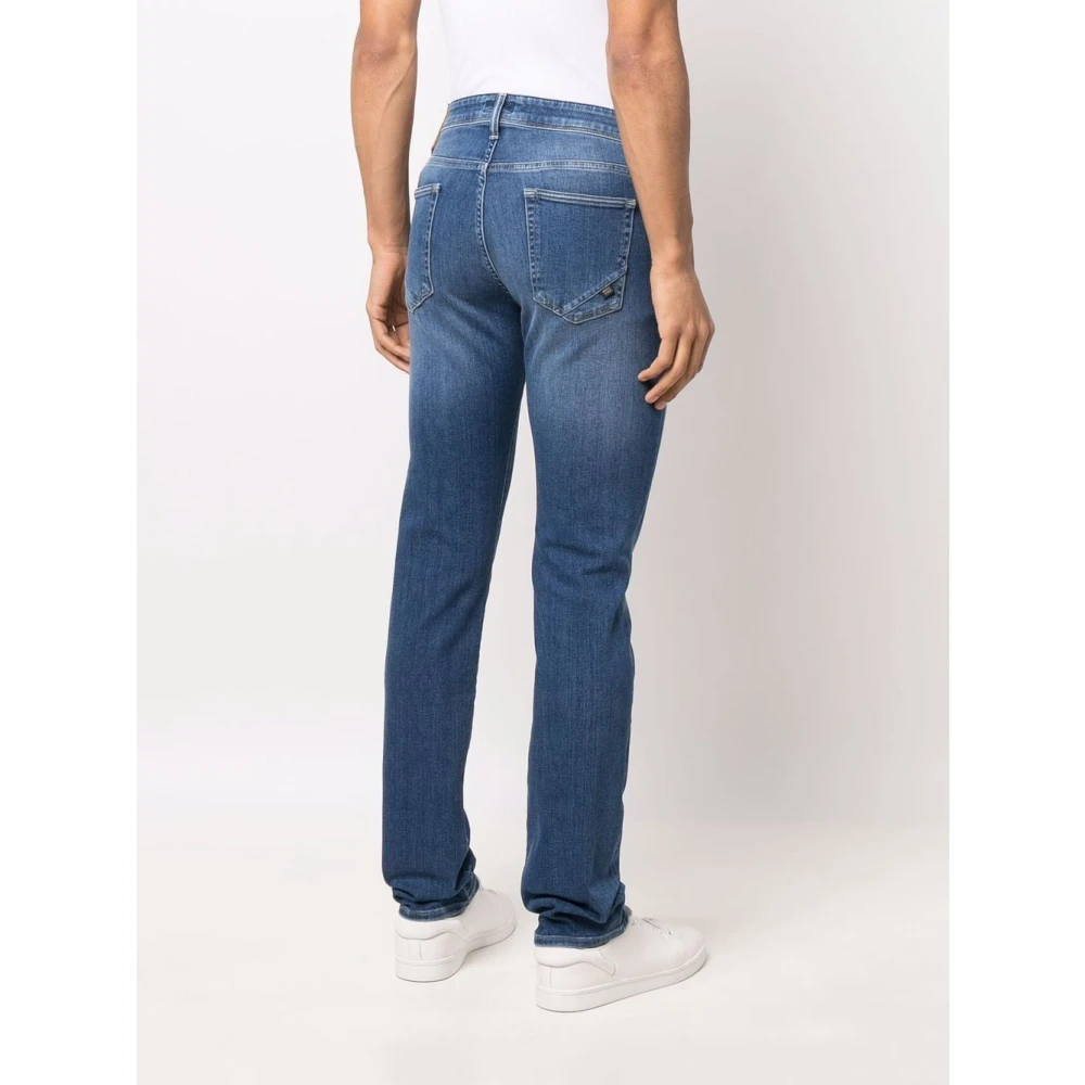 Incotex Denim Straight Gewassen Jeans Blue Heren