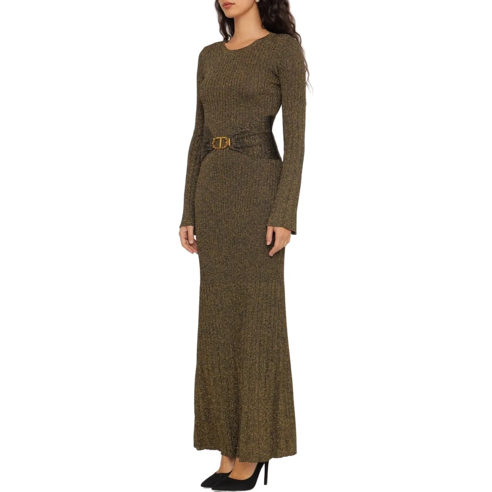 Twinset Casual jurk met viscose samenstelling Brown Dames