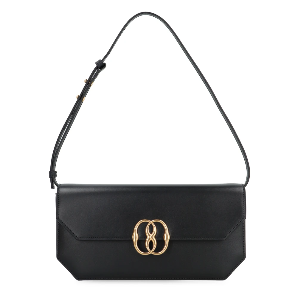 Bally Leren Schoudertas met Flapsluiting Black Dames