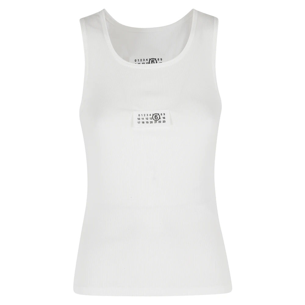 Mm6 Maison Margiela Donna Bianco - Top A Costine - Tops - S