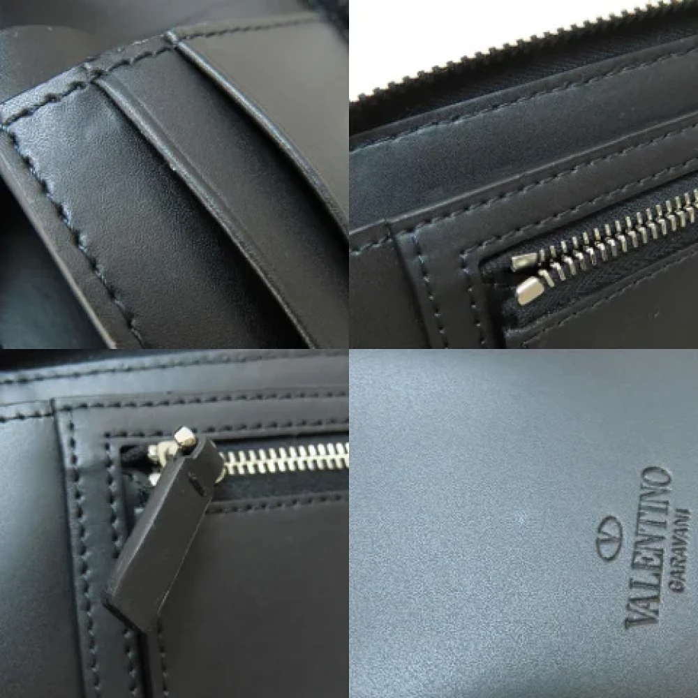 Valentino Vintage Pre-owned Leather wallets Black Dames