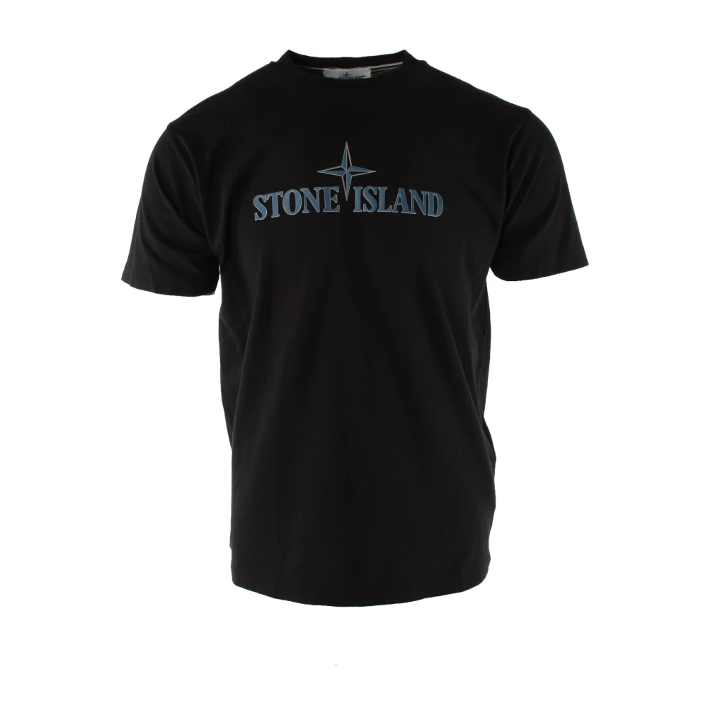Stone Island Zwarte Katoenen T-shirt voor Heren Black Heren