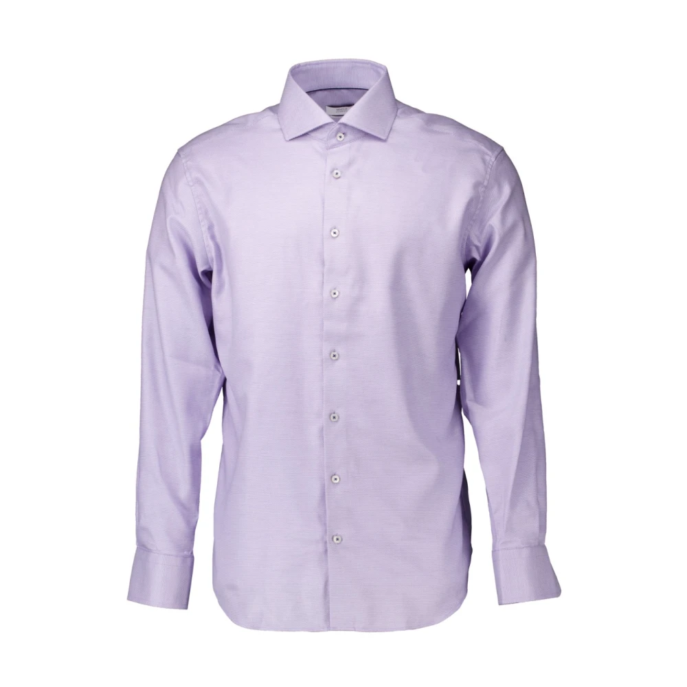 Eterna Paarse Lange Mouw Shirt Purple Heren