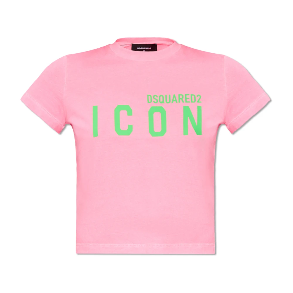 Dsquared2 T-shirt met logo Pink Dames