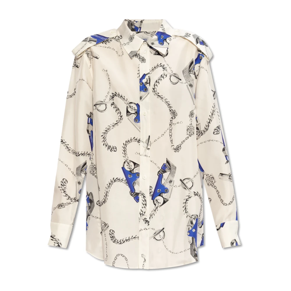 Burberry Women's Multicolor Shirts, 2XS, Silk Shirt