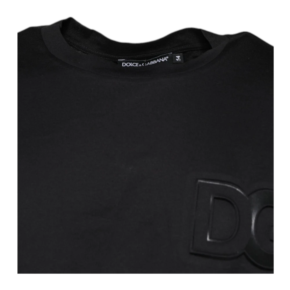 Dolce & Gabbana Zwart Katoenen Crew Neck T-shirt Black Heren