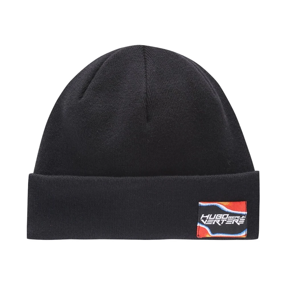 Hugo Black Berlin Xertere Beanie Logo - Male - Accessories - One Size - Accessories
