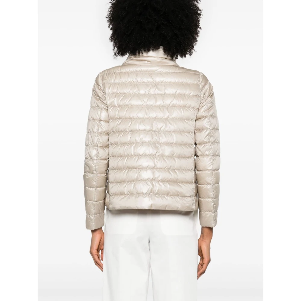 Herno Gewatteerde jas met striksluiting Beige Dames