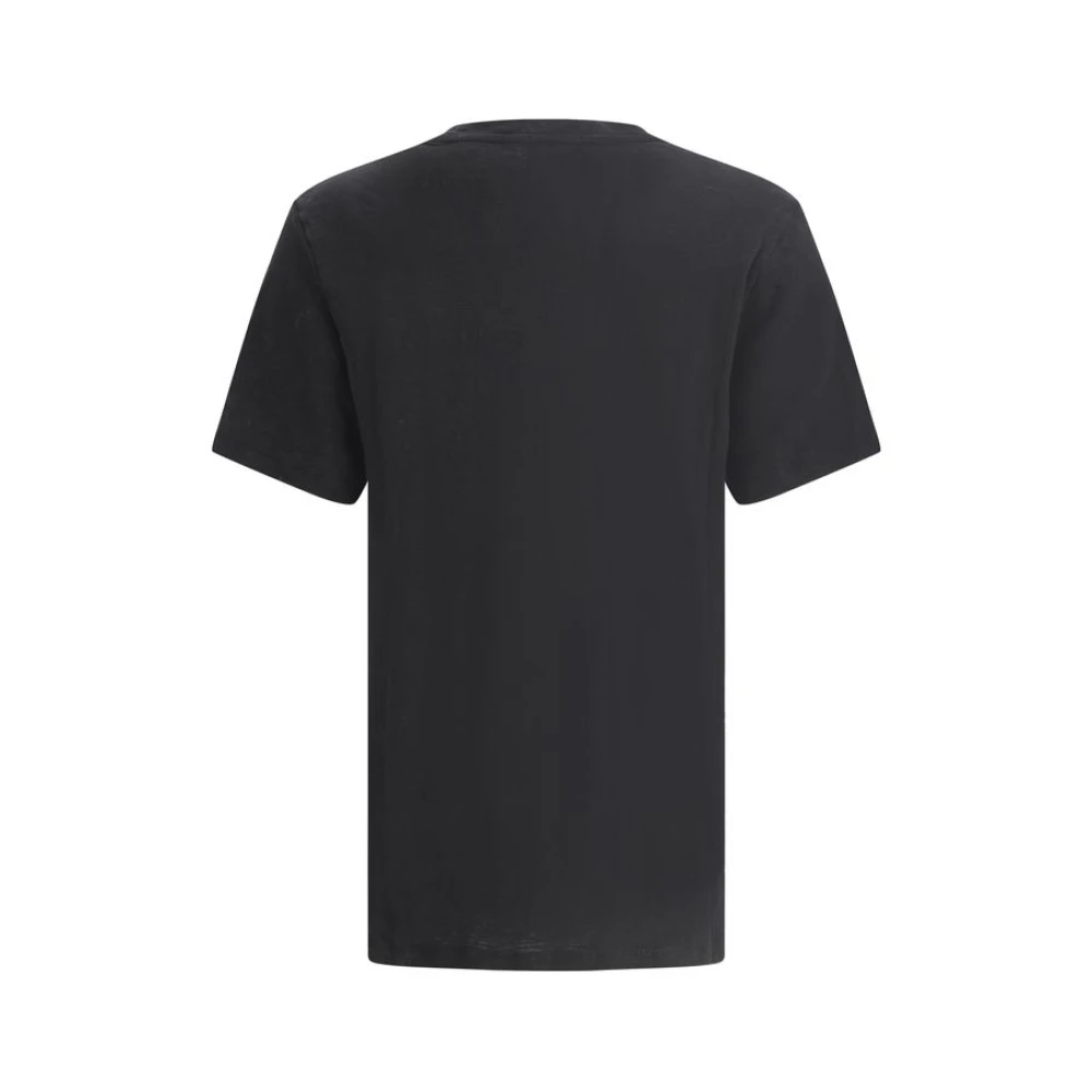 Isabel Marant Étoile Zewel Linnen T-Shirt met Monogram Black Dames