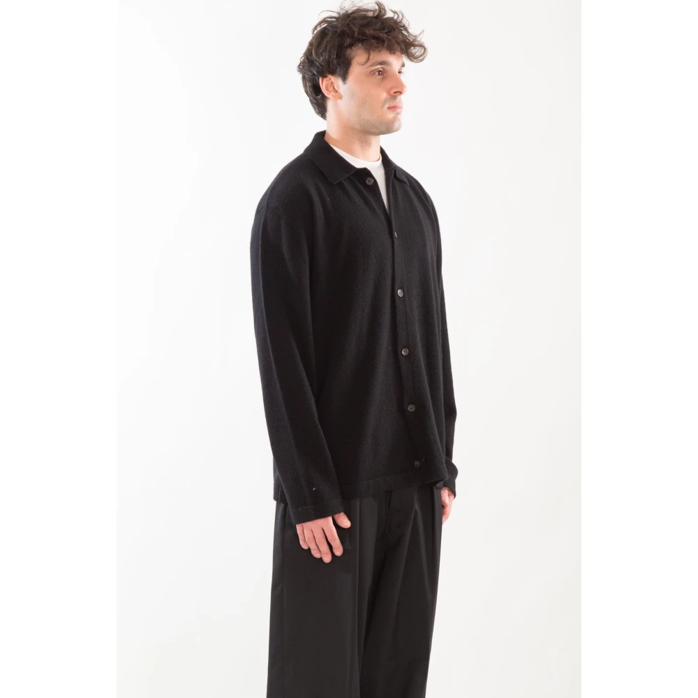 Seven Gauge Kasjmier Overhemd Relaxed Stijl Black Heren
