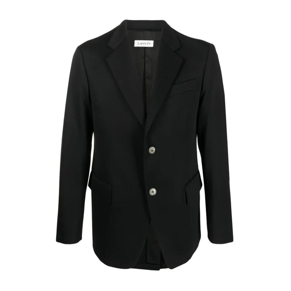 Lanvin Klassieke Zwarte Wollen Blazer Black Heren