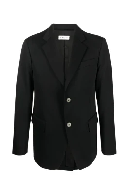 Klassisk svart ullblazer