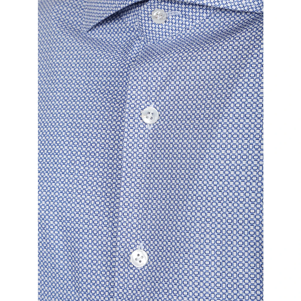 Barba Napoli Casual Hals Shirt Blue Heren