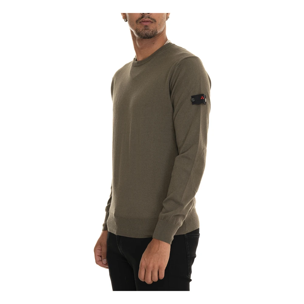 Peuterey Ronde hals trui met armlogo Green Heren