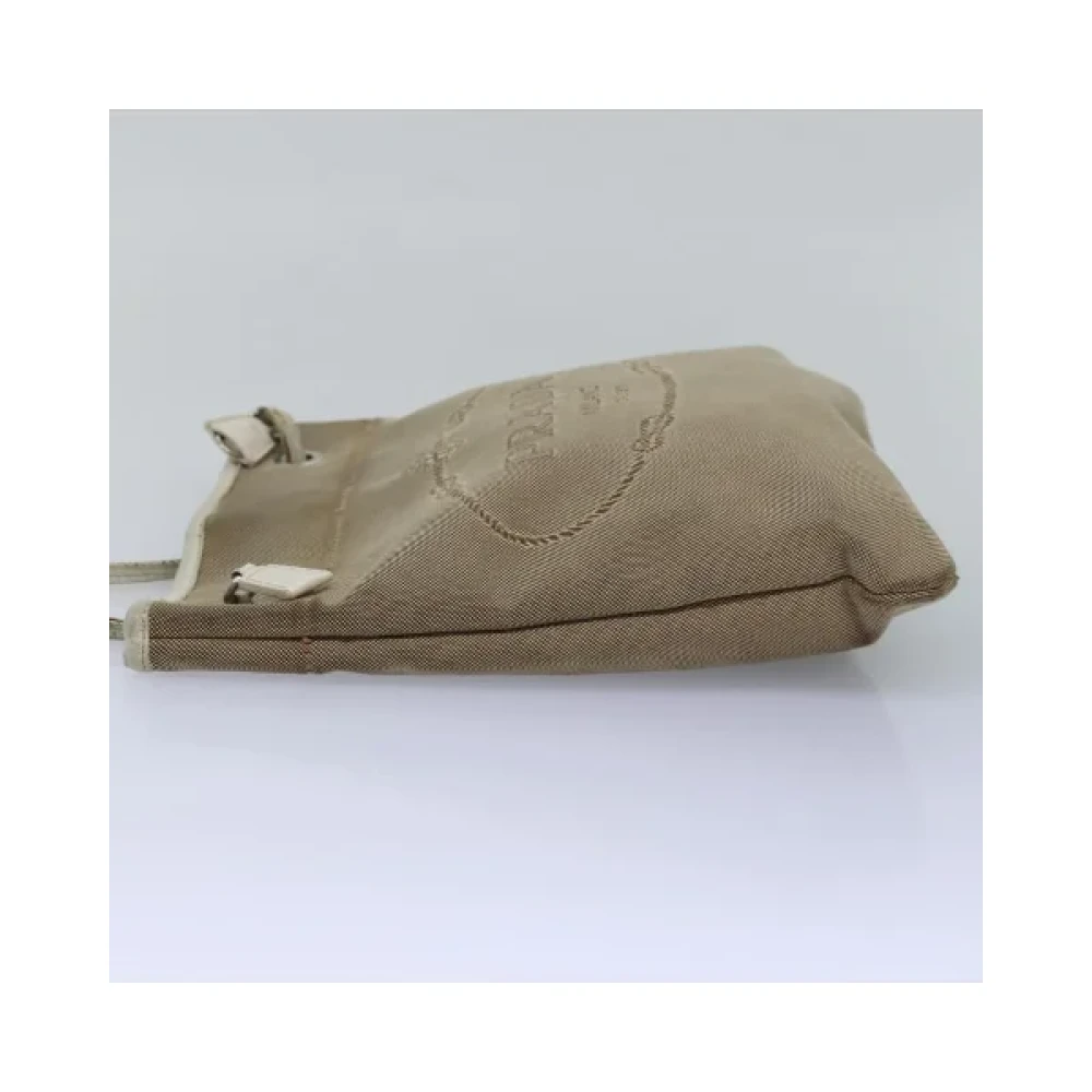 Prada Vintage Pre-owned Canvas prada-bags Beige Dames