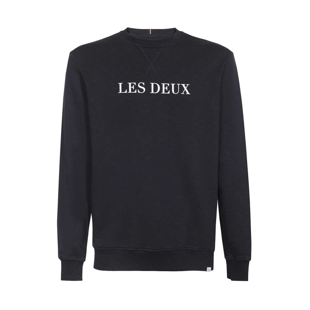 Les Deux Katoenen Crew-Neck Sweatshirt Blue Heren