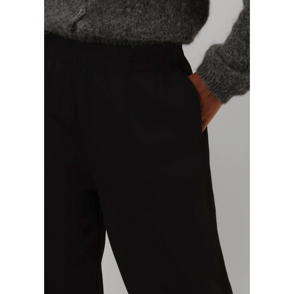moss copenhagen Wijde Zwarte Broek Chic Stijl Black Dames