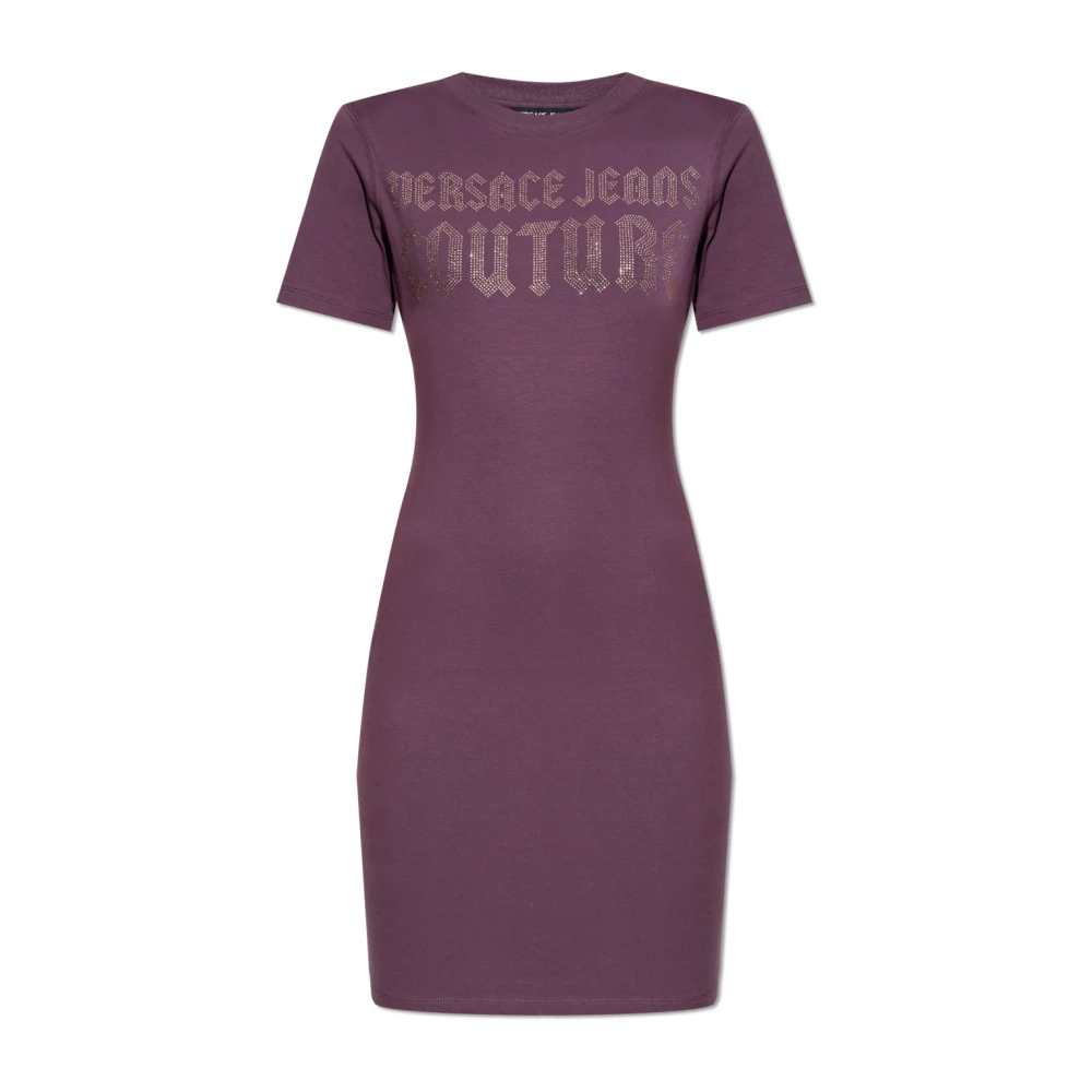Versace Jeans Couture Jurk met logo Purple Dames
