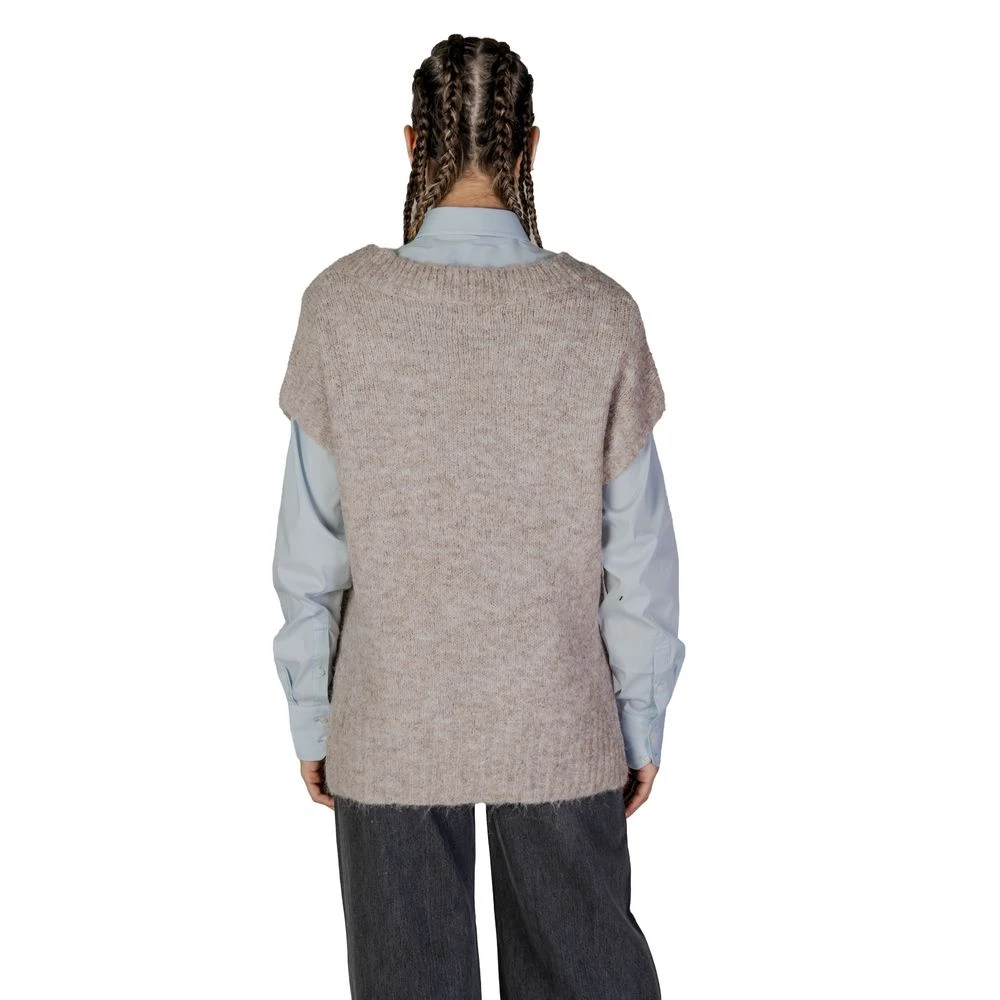 Vero Moda Beige Gerecycled Polyester Sweater Herfst Winter Beige Dames