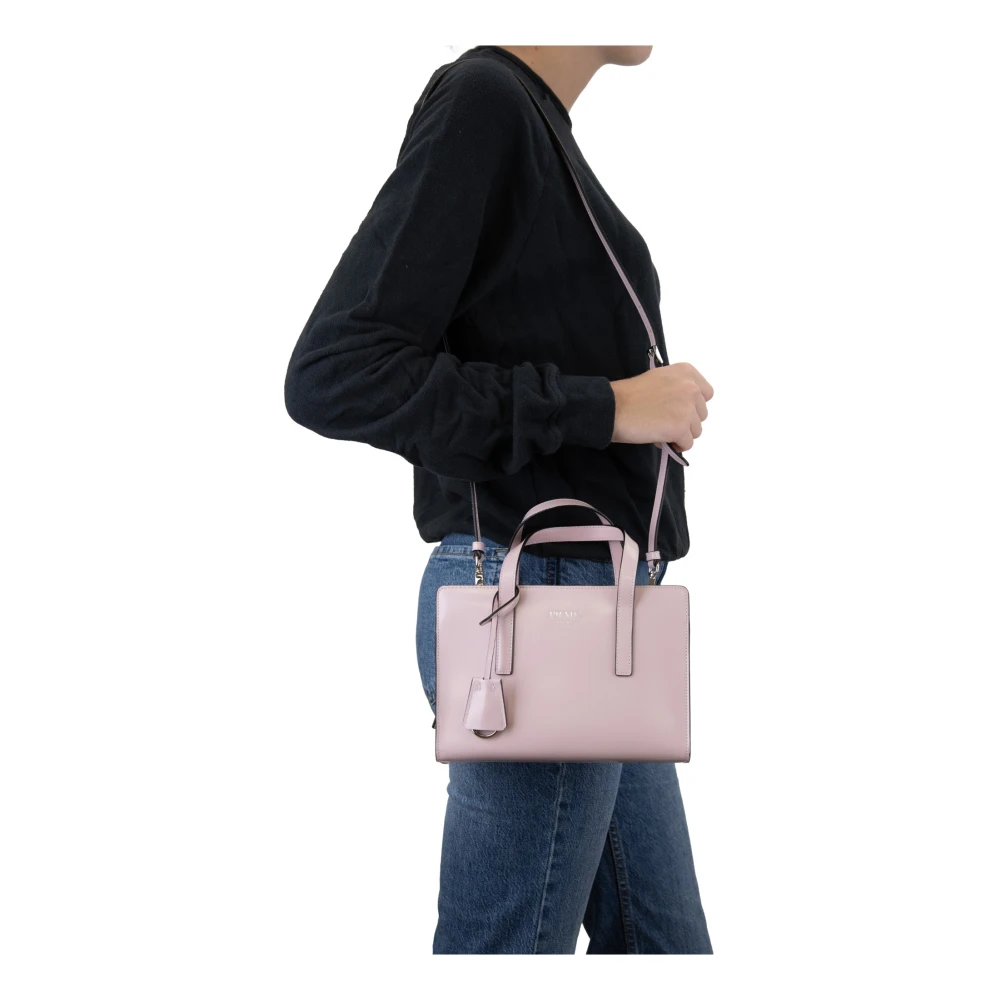Prada Schoudertas van geborsteld leer voor dames Pink Dames