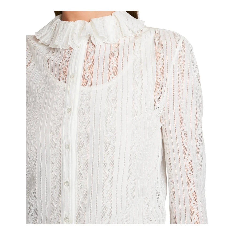 Saint Laurent Geborduurde Blouse Beige Dames