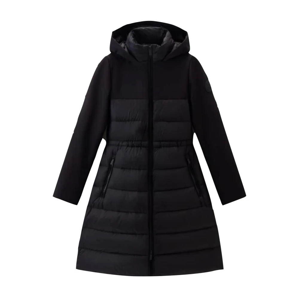 Woolrich Hybride Gewatteerde Tech Softshell Parka Black Dames