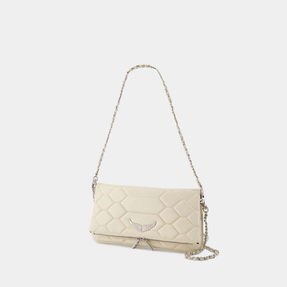 Zadig & Voltaire Witte Leren Crossbody Tas Blauw Flash White Dames