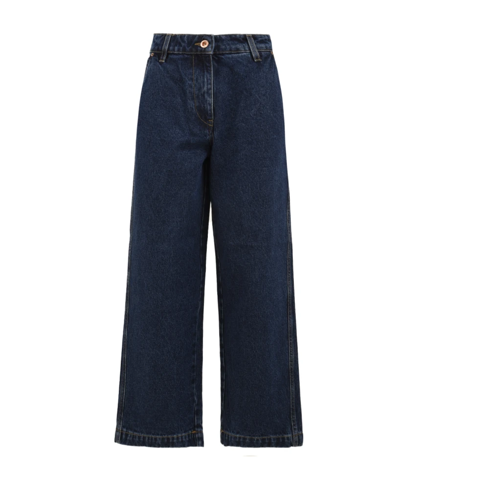 Aspesi Women's Blue Denim Trousers - Straight Fit Jeans - W27 - Jeans