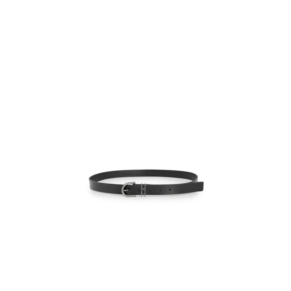 Calvin Klein Jeans Elegante Zwarte Leren Riem Black Dames