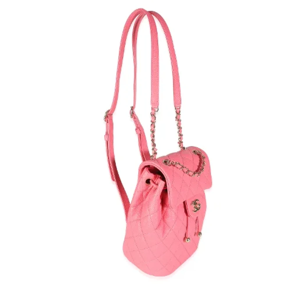 Chanel Vintage Pre-owned Leather backpacks Pink Dames
