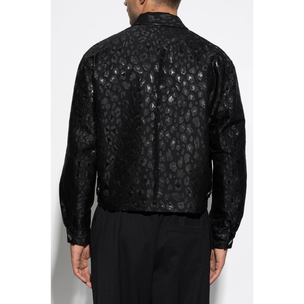 Versace Luipaardprint Jas Black Heren