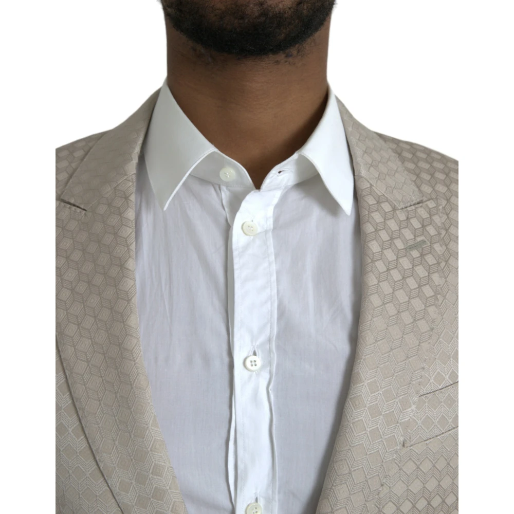 Dolce & Gabbana Beige Martini Blazer Jas Beige Heren