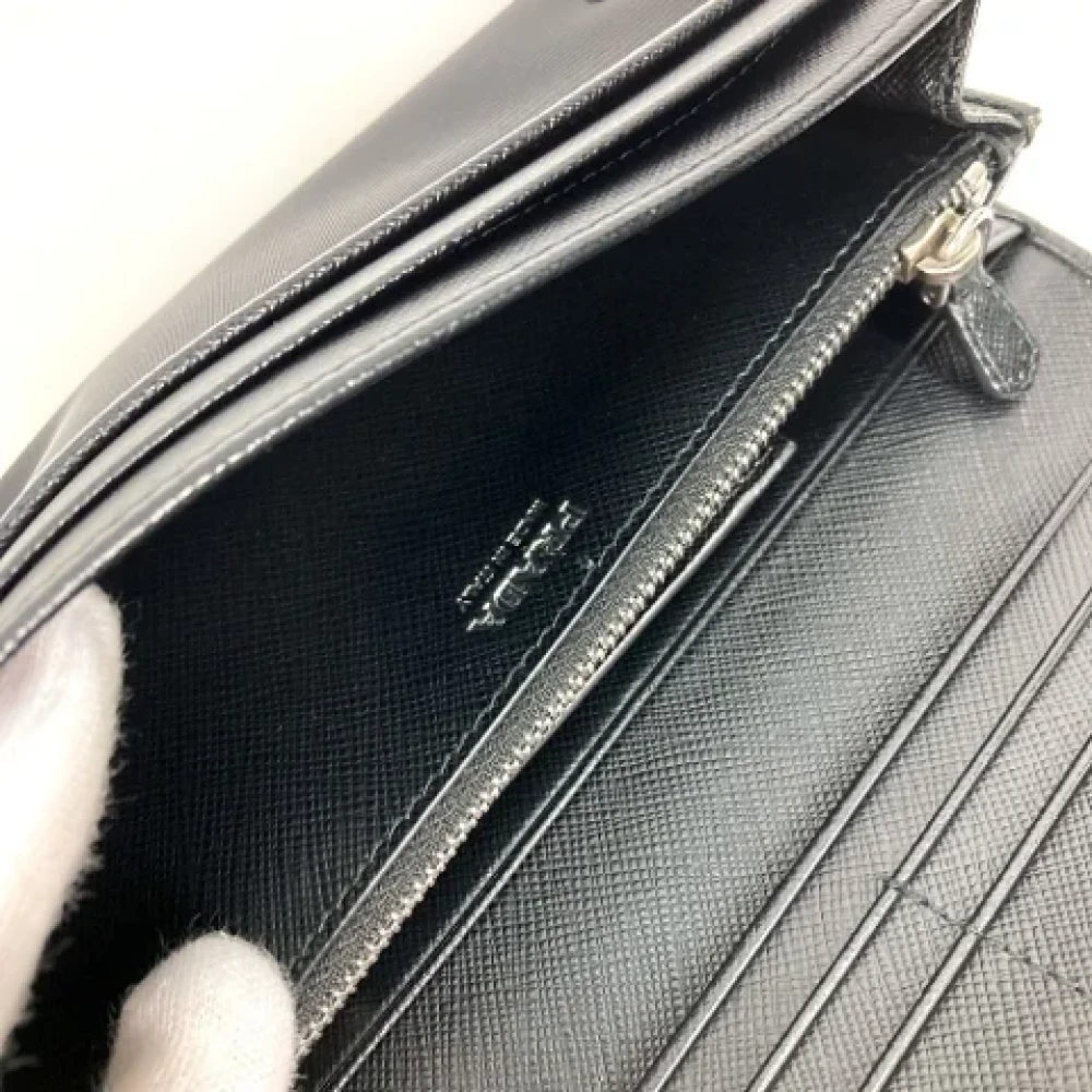 Prada Vintage Pre-owned Fabric wallets Black Dames