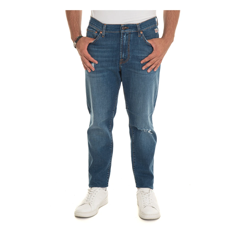 Roy Roger's Stonewashed Jeans met Uitsparingen Blue Heren