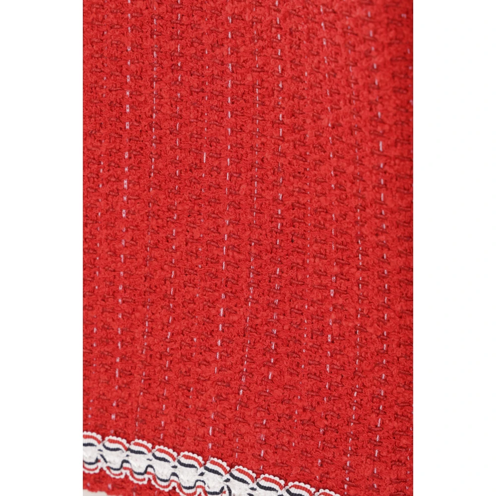 Thom Browne Rode Tweed Cardigan Jas Red Dames