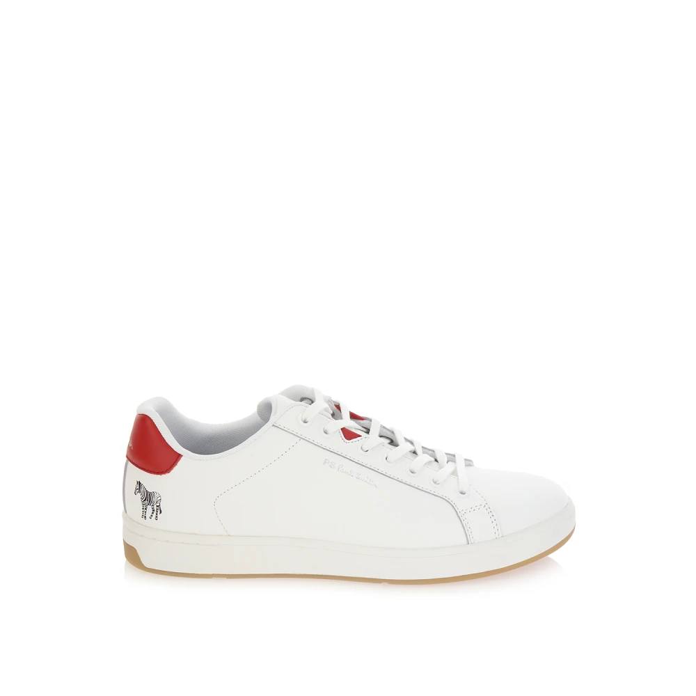 PS By Paul Smith Witte Rode Leren Albany Sneakers Heren Schoenen