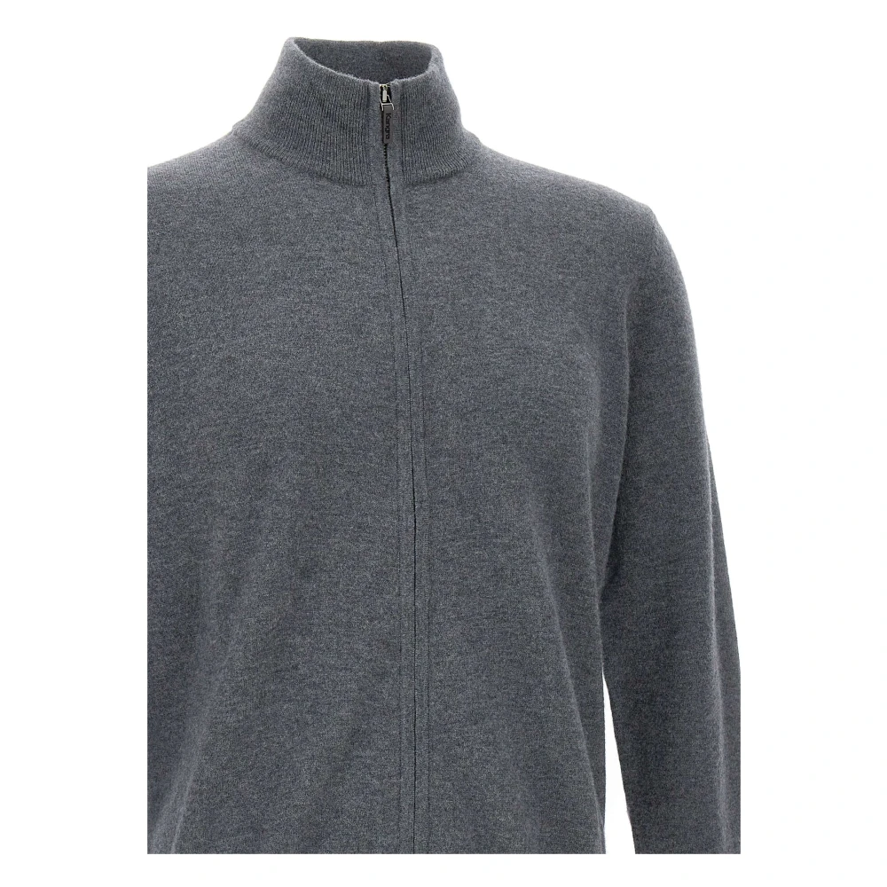 Kangra Merino Wol Vest Grijs Rits Sweater Gray Heren