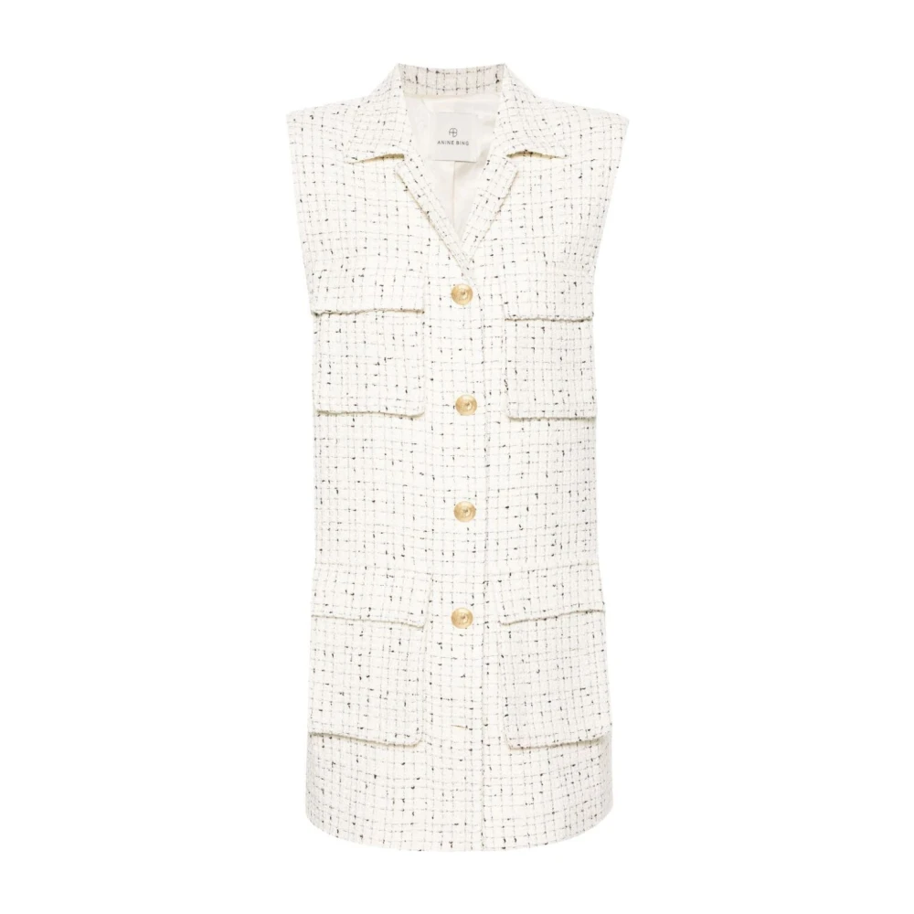 Anine Bing Wit Zwart Alden Jurk White Dames